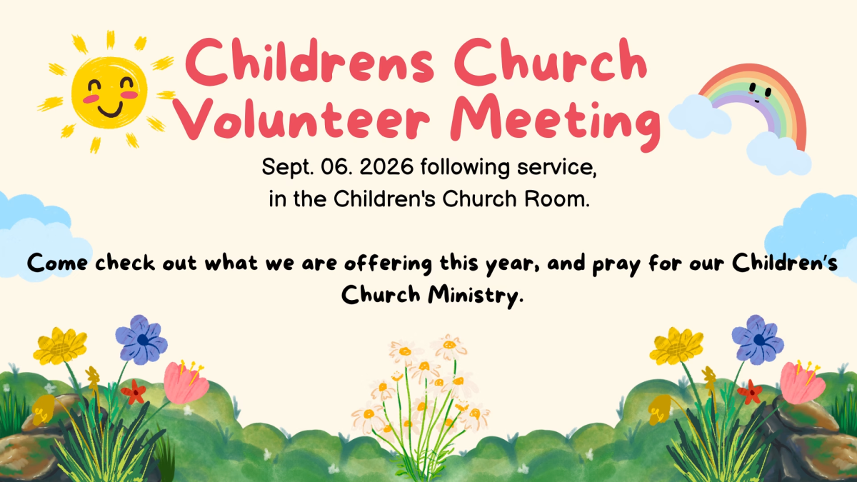 Childrens Church Volunteer Meeting